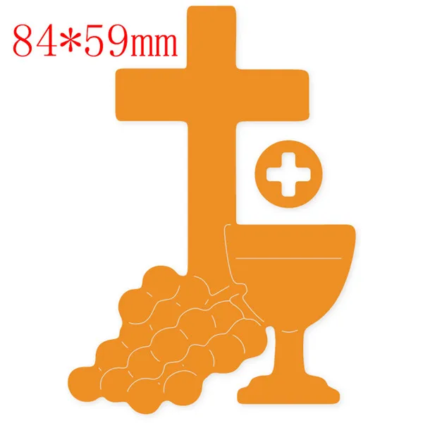 HamyHo Religion Jesus Cross Metal Cutting Dies Stencils for DIY Scrapbooking Card Making new arrival embossing craft dies - Цвет: Светло-серый