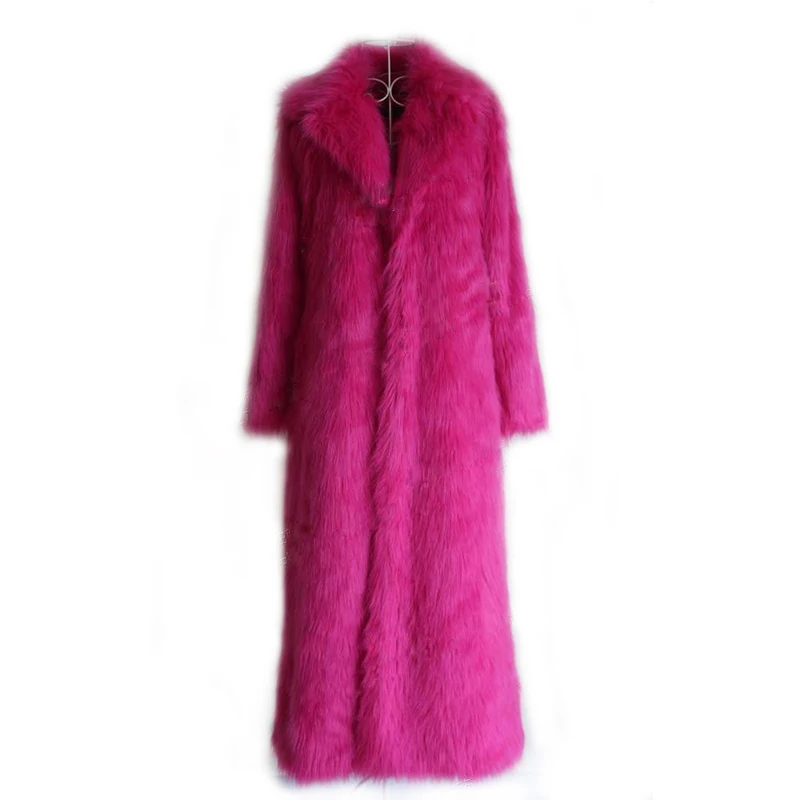 Новый список ультра-длинный роскошные властная пальто женское Европа и США королева вентилятор детей имитация пальто с мехом