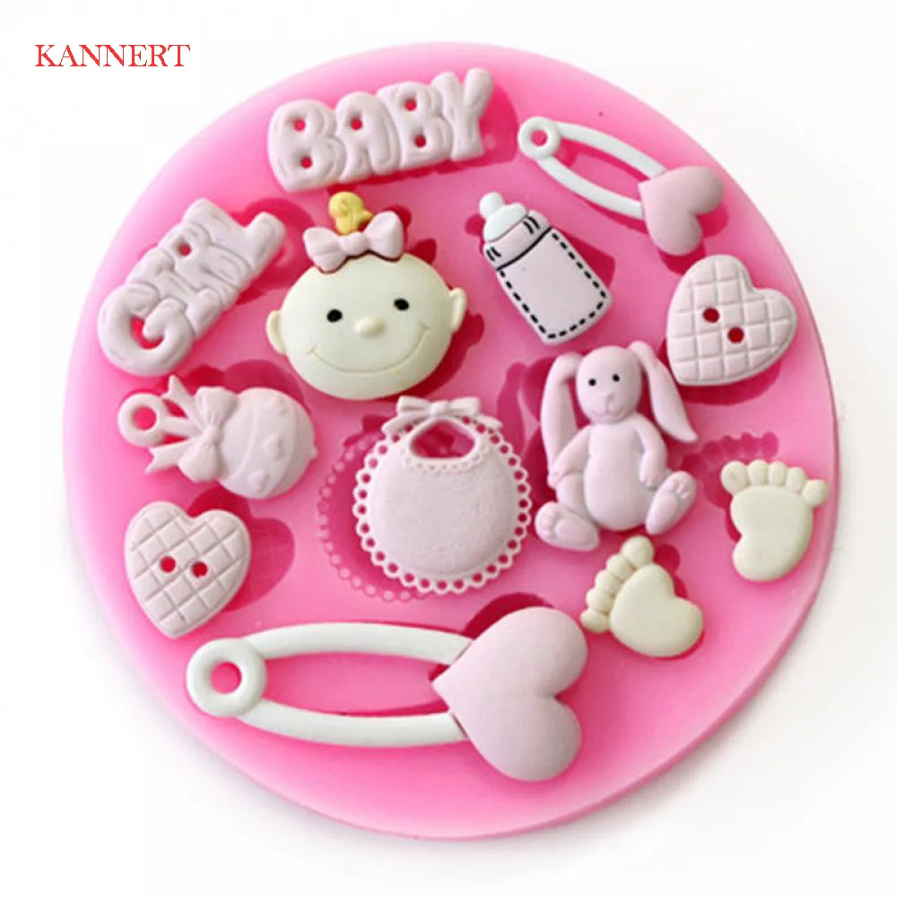 Baby Shower Party 3D Silicone Fondant Mold For Cake Decorating silicone