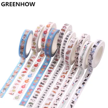 

GREENHOW Kawaii Colorful Patterns Japanese Washi Tape Decorative DIY Masking Tape for Scrapbooking, 8mm*7m ,Cute Stationery 1059