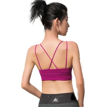 

2018 Women Bra Yoga High Impact Sports Bra Personality Top Gym Cropped Strips Fitness Top Yoga Quilted Women's Bras