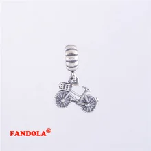Подходит для Pandora шармы браслеты бусина-велосипед 925 стерлингового серебра ювелирные изделия