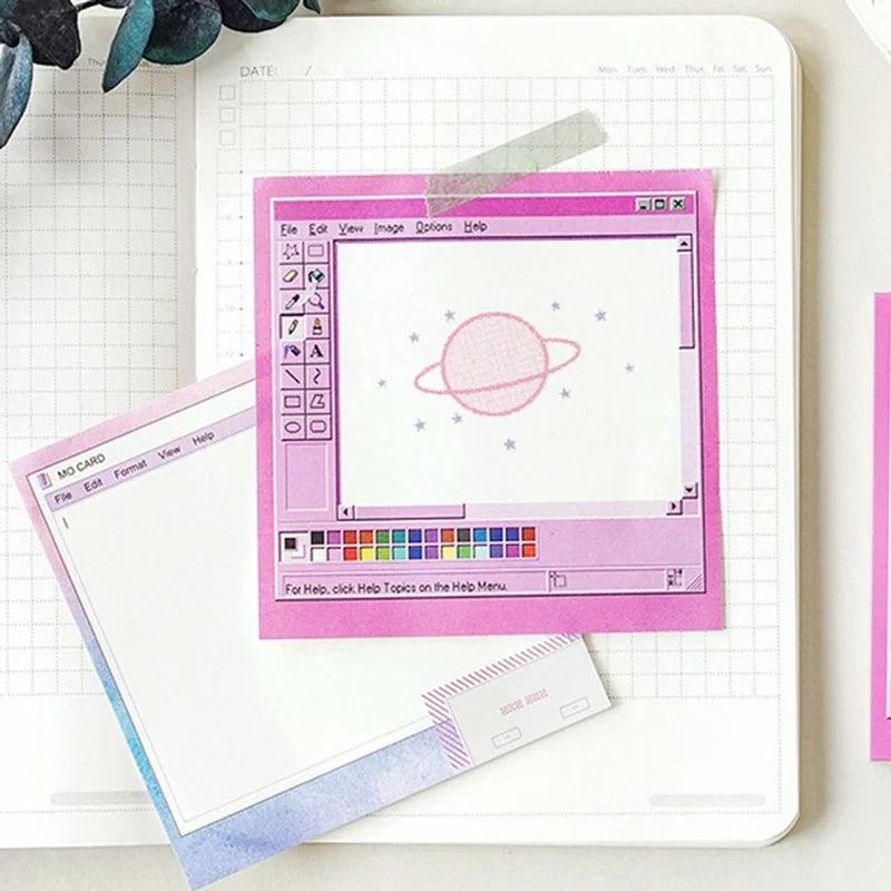 

1 Pc Kawaii Stationery Computer Pink Daily Sticky Notes Portable Word Notepad Cute Memo Pad For School Supplies