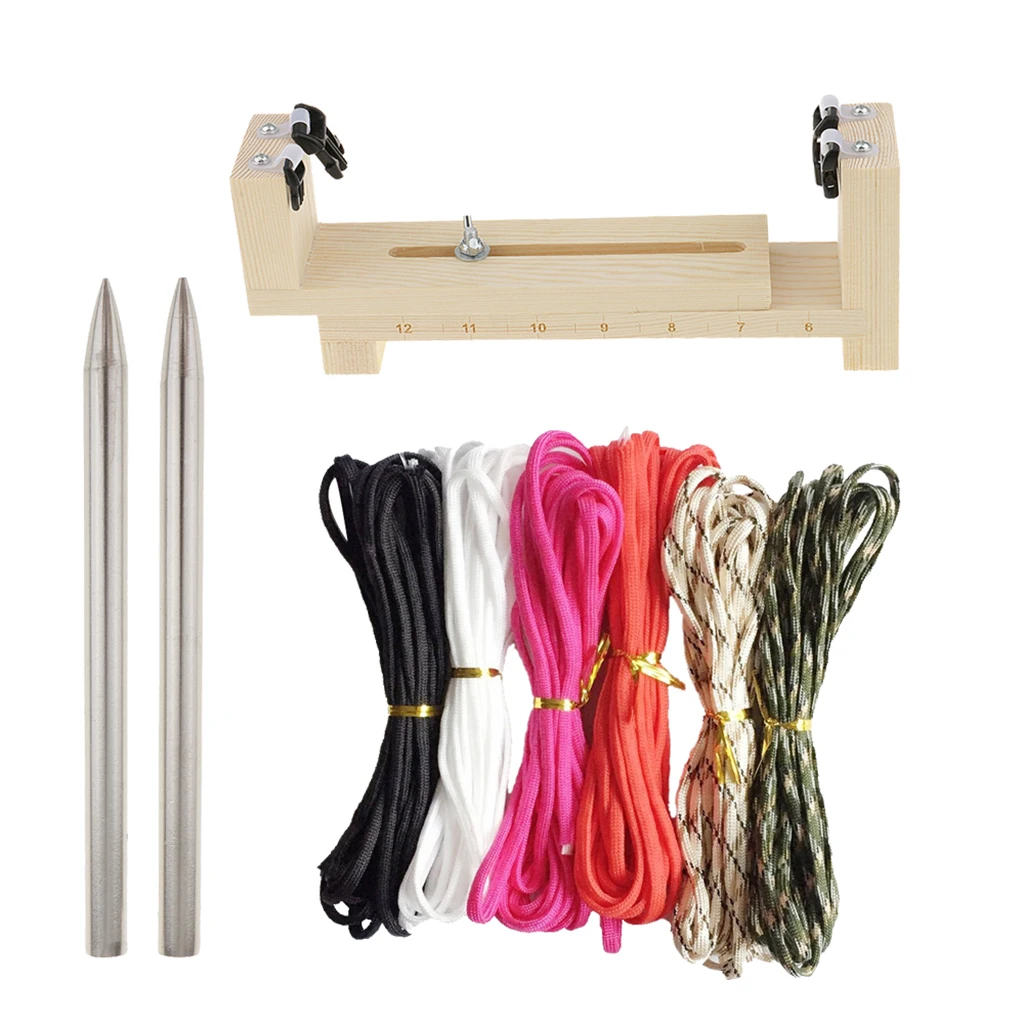 1 Set DIY Jig Paracord Bracelet Maker Weaving Tool Parachute Cord Needles Buckles Kit