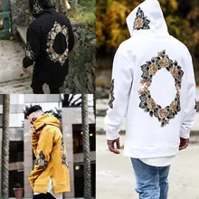 Men Hoodies Pullovers Autumn Spring New Print Flower Hip Hop Man Hooded Male Streetwear Casual Fashion Hoody Jacket
