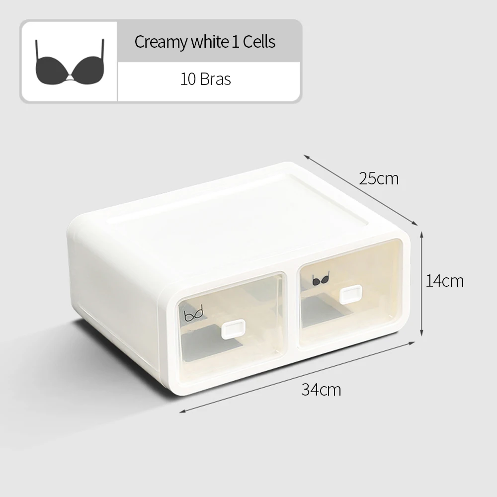 Ящик Контейнер под элемент питания 2/12/16 ячеек бюстгальтеров нижнее бельё для девочек носки для девочек стекируемые держателя шкафа Пластик контейнер ткань с выдвижными ящиками делитель Домашний Органайзер - Цвет: 2 Cells bras