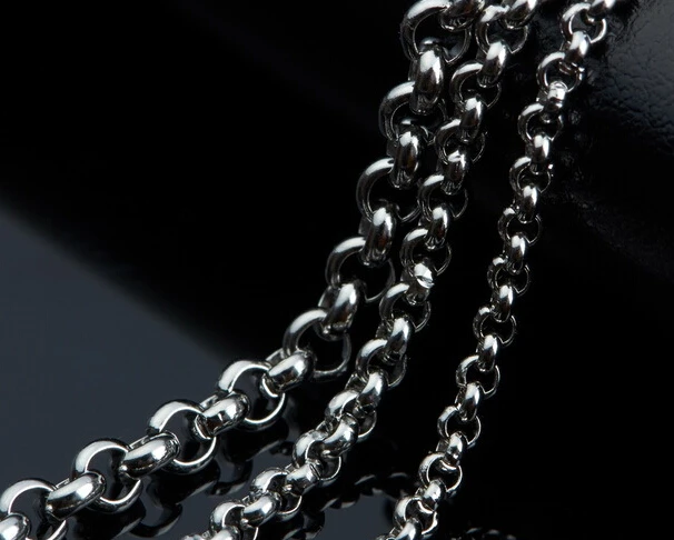 

GNAYY LOT 5 meters silver 2.5mm/3mm/3.5mm/4mm/6mm/8mm/10mm Stainless steel Smooth Rolo chains JEWELRY in bulk . jewelry findings