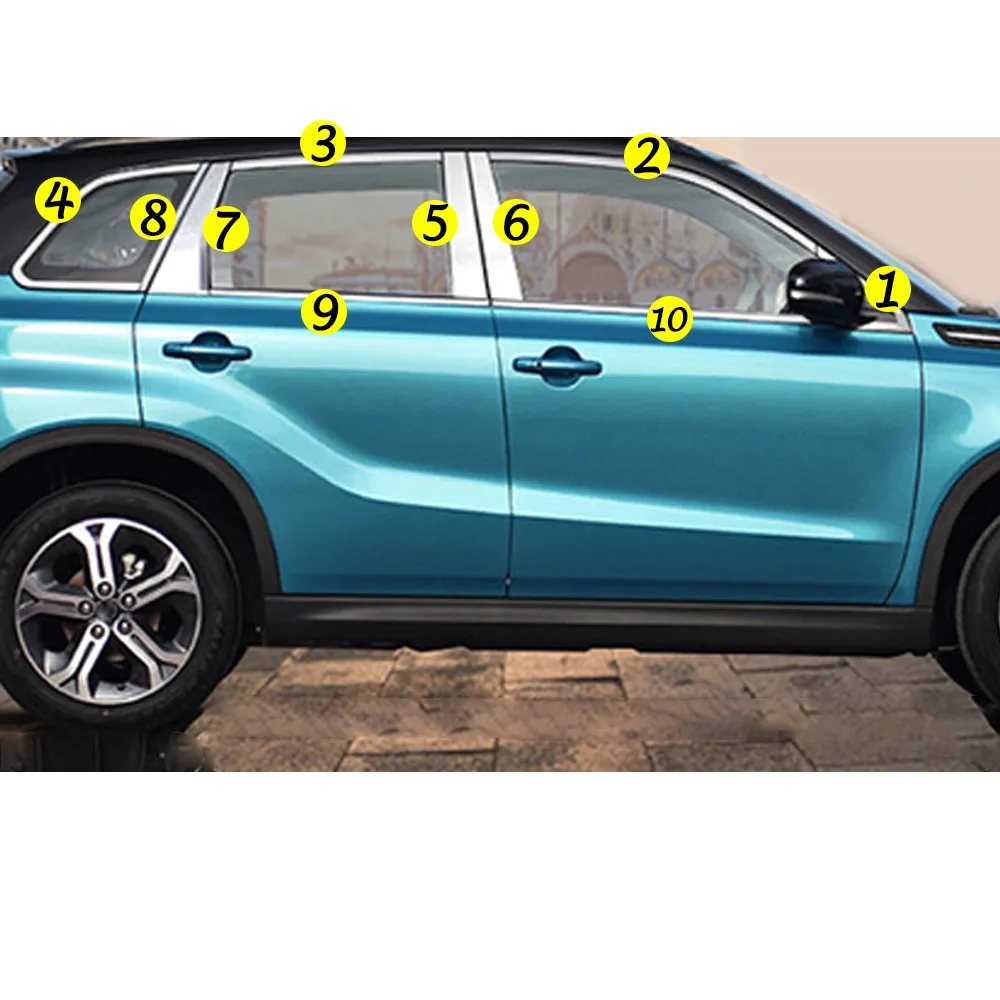 Для Suzuki Vitara корпус автомобиля из нержавеющей стали, стекло, окно, гарнир, столб, средняя полоса, отделка рамы, лампа, капот