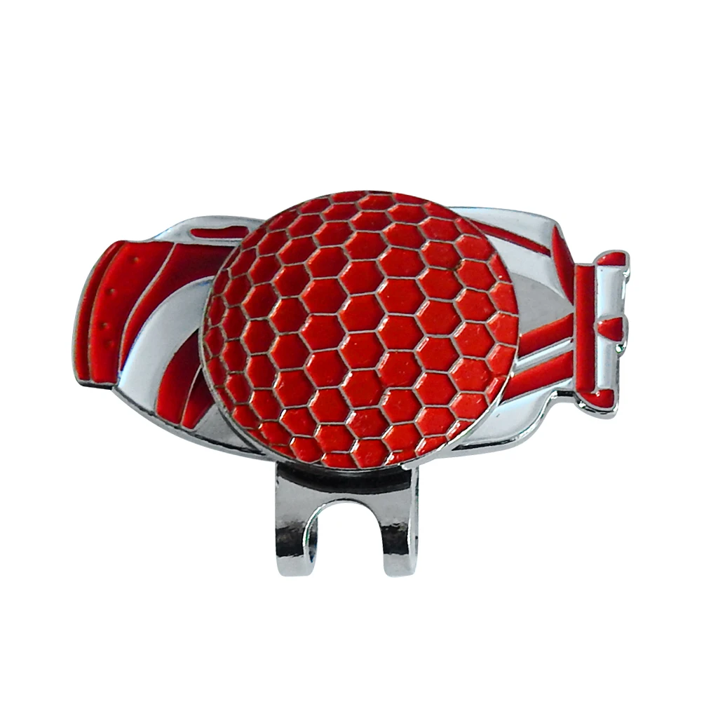Black / Red / Silver Magnetic Hat Clip with Golf Ball Marker -Using magnet Stick on off-Golf Bag Design for Golf Lovers
