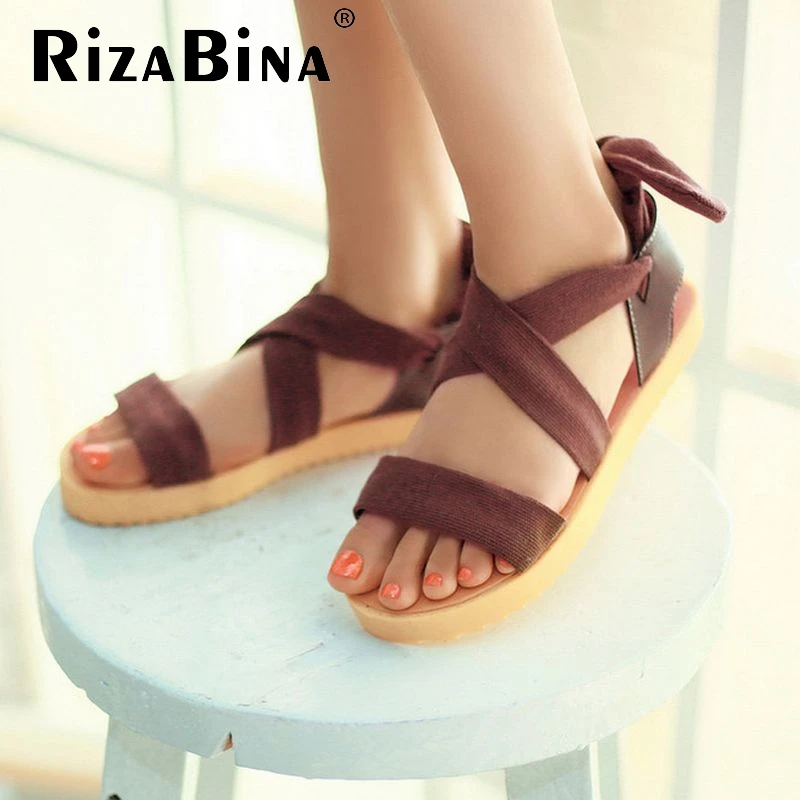 

women bohemia cross strap girl quality flat sandals brand sexy fashion ladies footwear shoes size 34-39 P23536