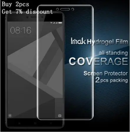 

Redmi Note 4X Screen Protector 2PCS IMAK 3D Curved Full Cover Hydrogel Screen Protector For Xiaomi Redmi Note 4X Protective Film