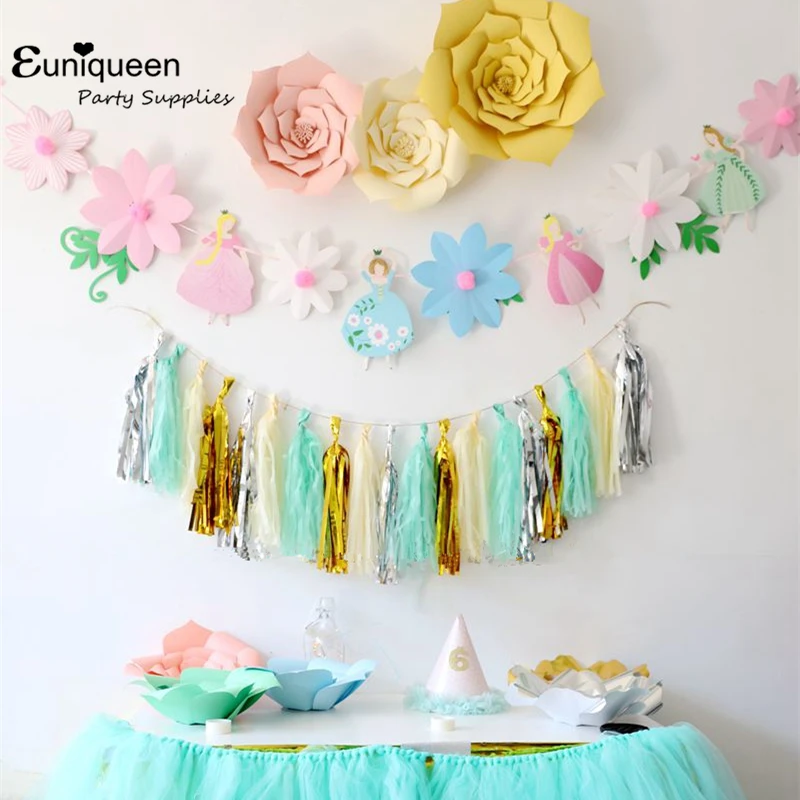 pink princess banner baby shower garland princess photo prop gril