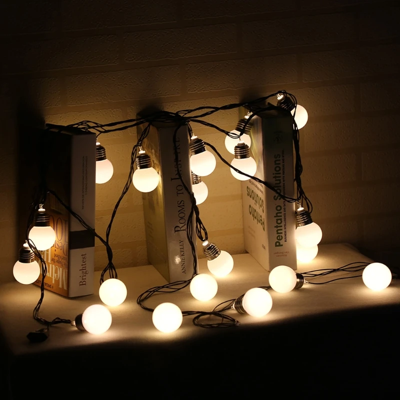 

Outdoor LED Christmas Garland Fairy String Light 6m G45 20 Globe Connectable Festoon Ball Party Led Garden String Wedding Sep29