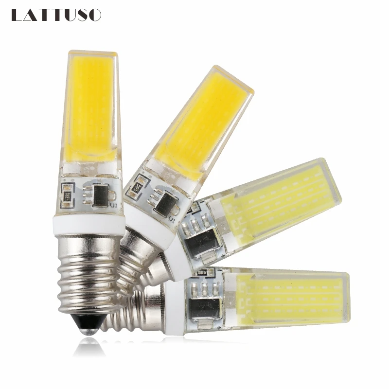 Beste LATTUSO Mini LED Lampada Dimbare 220 v 3 w Dimbare E14 COB LED Verlichting Silicone Crystal Lampen Cool Warm witte Lamp