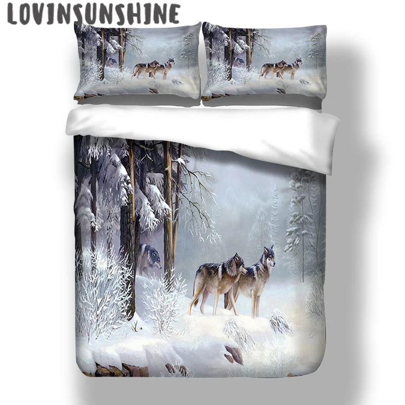 

LOVINSUNSHINE Comforter Bedding Sets Cover Duvet Queen Home Textile Timberwolf Pattern Soft Bed Cover AB#57