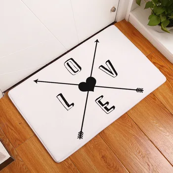 

Simple Nordic Style Door Mat Geometric Pattern Living Room Decorative Carpet Arrow Heart Kitchen Bathroom Non-Slip Absorbent Pad