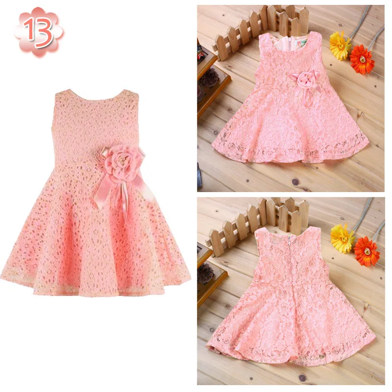 Детское кружевное платье без рукавов на возраст 1 год 13 цветов|1 year birthday dress|baby girl