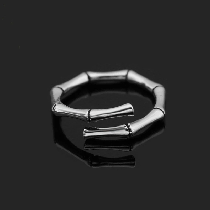 XIYANIKE 925 Sterling Silver Jewelry High Quality Sliver Color Fine Bamboo Multi Segment Couple Ring Fashion For Lover Gift afbeelding