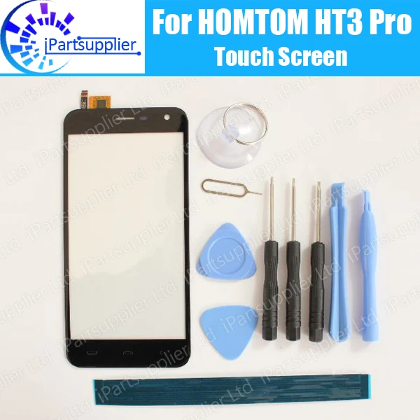 

HOMTOM HT3 Pro Touch Screen Panel 100% Original Glass Panel Touch Screen Glass Replacement For HOMTOM HT3 Pro + Tools, 2 touch