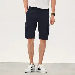 Шорты мужские 2018 летние однотонные Короткие штаны мужские армейские рабочие шорты с карманами удобные