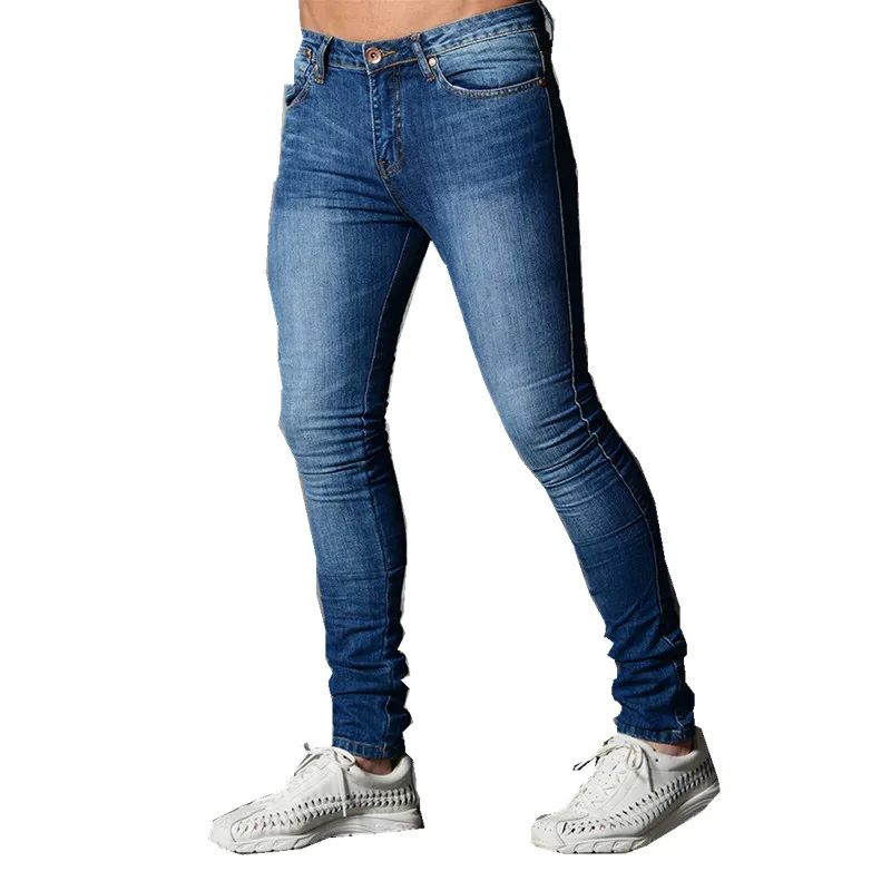 Arrow Car Men Skinny Jeans Summer Casual Fashion Cotton Stretch Thin Solid Color Denim Pencil Pants Man Pants Jeans