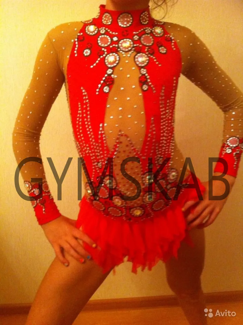 Новое Стильное платье для гимнастики ритмики женский костюм для гимнастики 91005