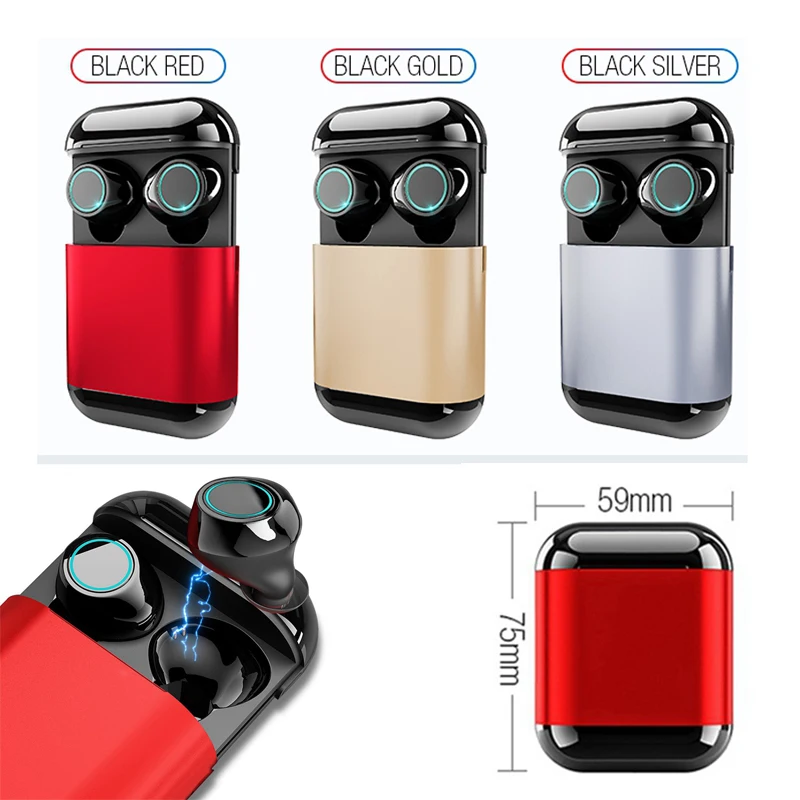 

Portable TWS Wireless Earphones 3D Stereo Sound Bluetooth V5.0 Earbuds With Charge Case Sport Bass Headset for Phone PK i12 i13