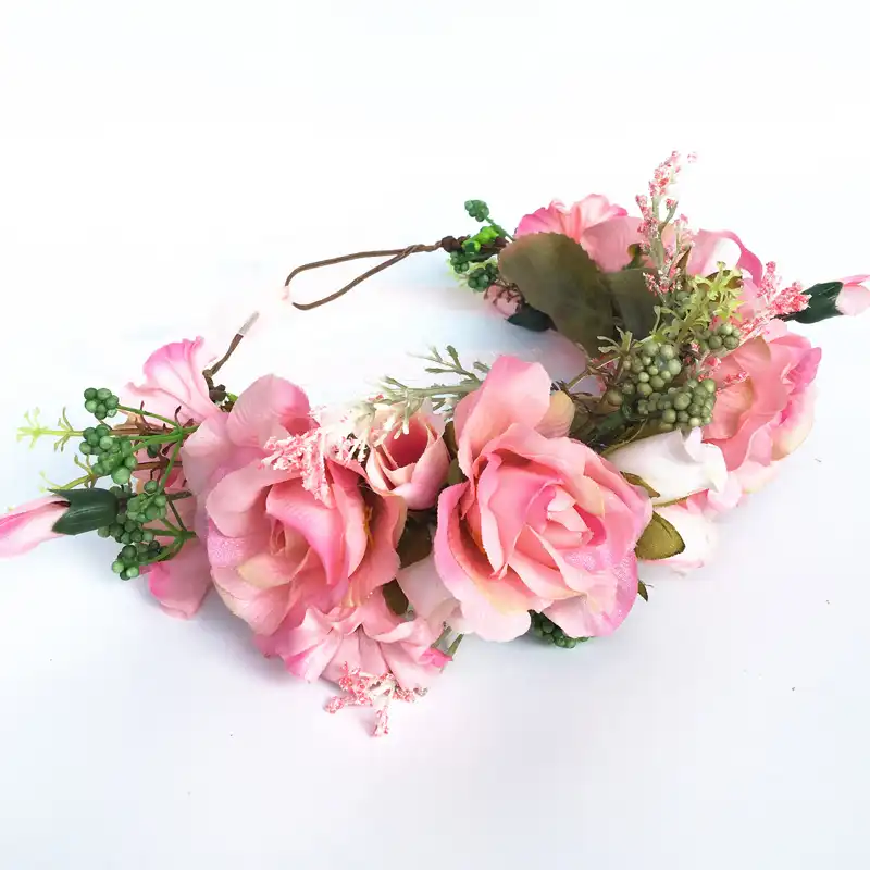 Women Girls Rose Flower HairBand Headband Crown Festival Bridal Wedding Garland