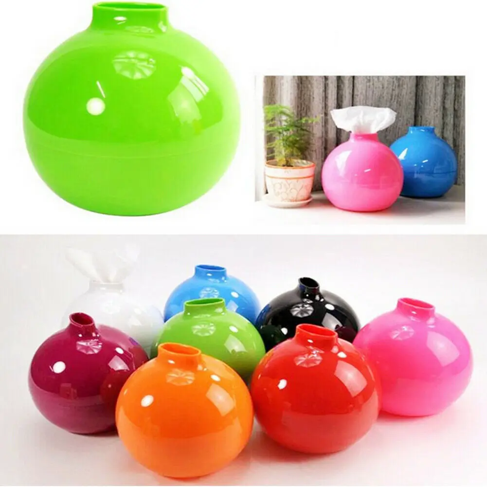 

Round Bomb-Shape Tissue Box Toilet Paper Pot Paper Napkin Holder Case Home AU