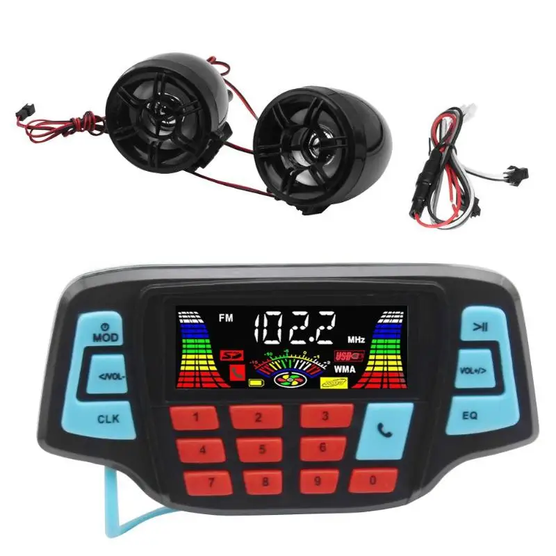 VODOOL мотоцикл MP3 колонки мотор Руль аудио система USB TF Bluetooth FM радио встроенный