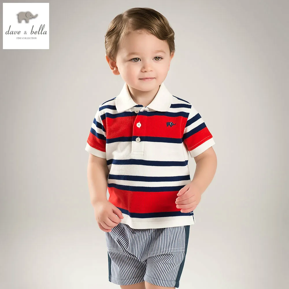 DB5165 dave bella summer baby boys cotton t shirts infant clothes