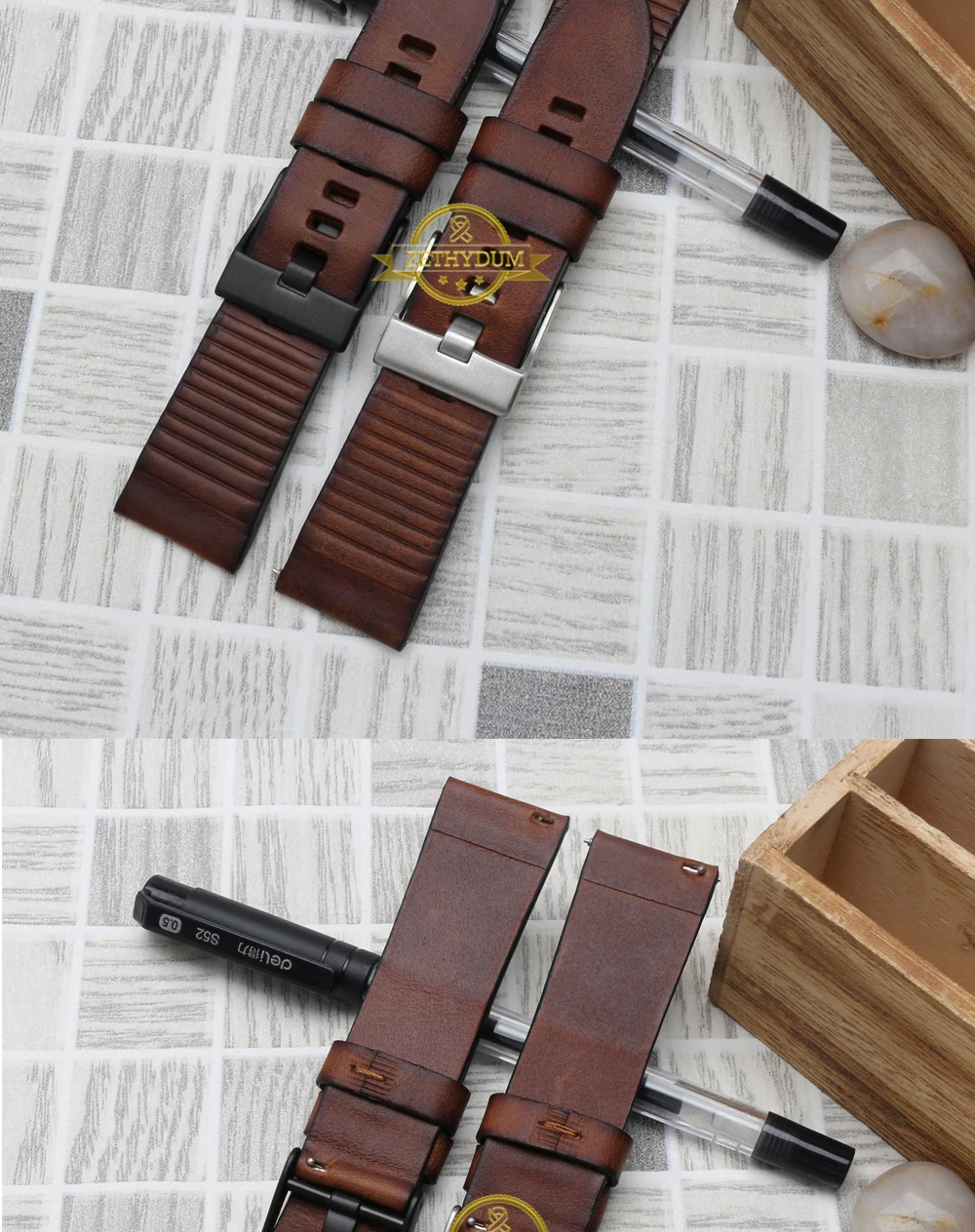 Браслет из натуральной кожи 24 мм Восстанавливающий кожаный ремешок для часов для дизельных часов ручной работы мужской ремешок для часов quick release bar