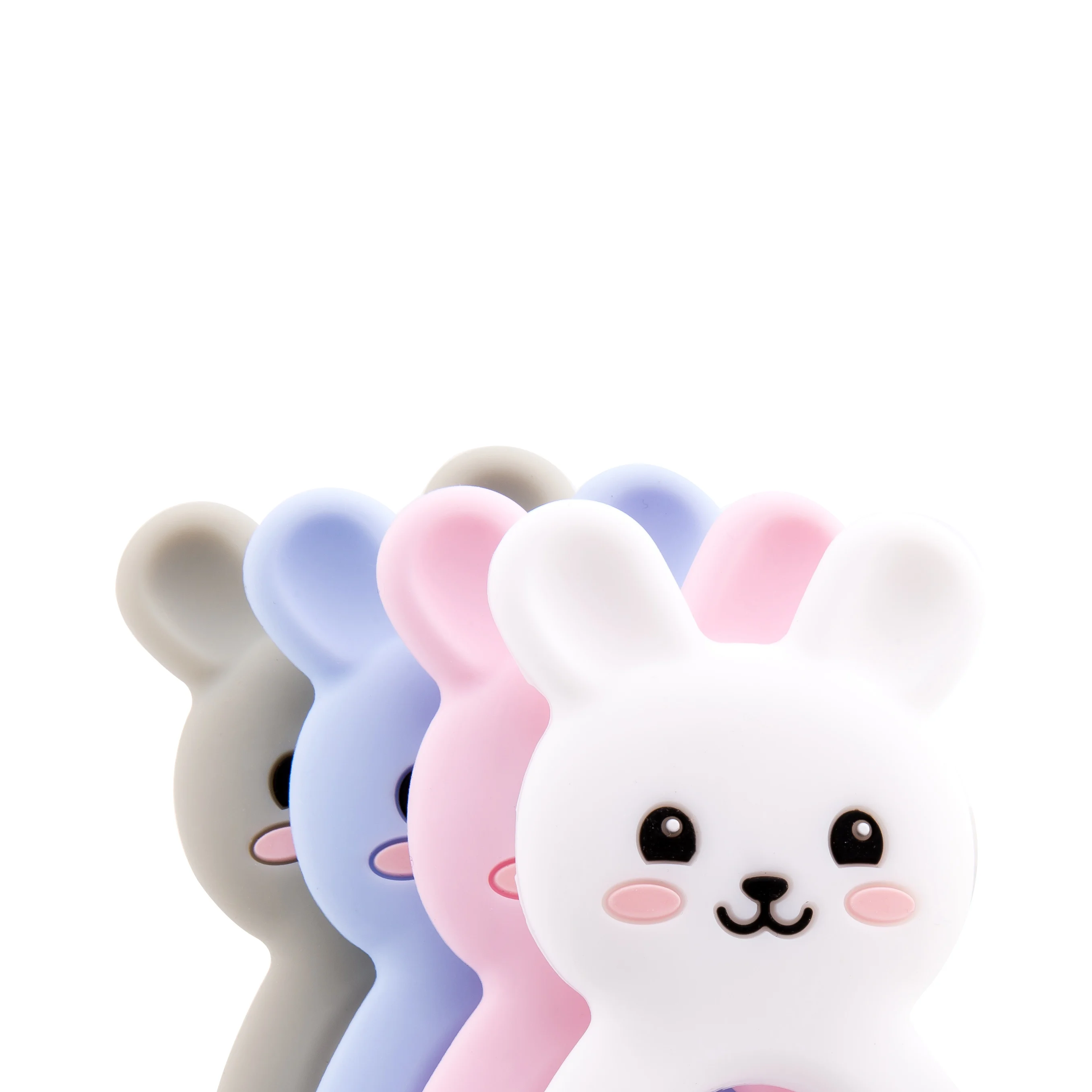 Let's make Silicone Teethers Food Grade DIY 5 pcs Baby Shower Gift Birth Cartoon Rabbit Teether For Teeth Baby Product Teething