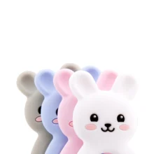 Let's make Silicone Teethers Food Grade DIY 5 pcs Baby Shower Gift Birth Cartoon Rabbit Teether For Teeth Baby Product Teething