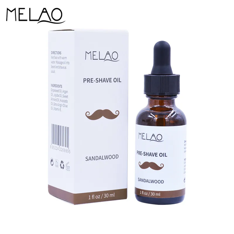 

MELAO Essential Oils Men's Organic Sandalwood Beard Oil Pre Shaving Oil Protect Against Irritation and Razor Burn 30ml