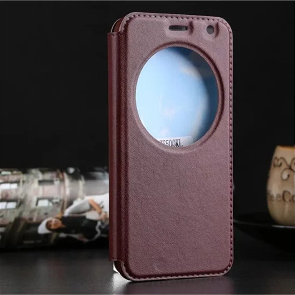 

Luxury View Window Pu Leather Flip Case For Asus Zenfone 2 Laser ZE500KL ZE500KG Stand Back Cover Capa Funda
