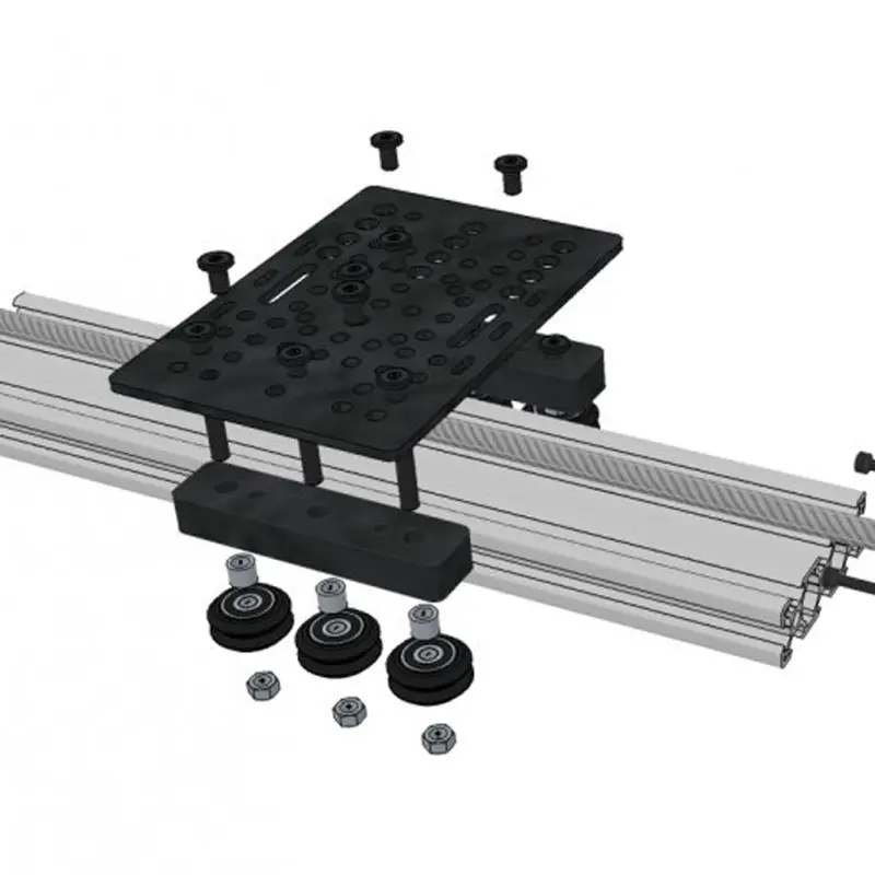 Прочная черная металлическая Алюминиевая V-Slot подвижная плата для Openbuilds 3d принтер запчасти аксессуары
