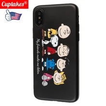 

Cuptakes Luxury Matte Soft Silicone Phone Case for Apple iPhone 7 6 6S 7 8 Plus X Cover Cute Dog My Friends Make me Better Coque