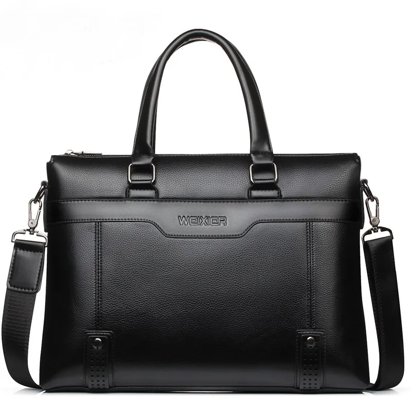 

2018 Brand Business Men Briefcase Bag pu Leather Black LuxuryFashion Designer Laptop Bags Office Large Capacity Briefcase