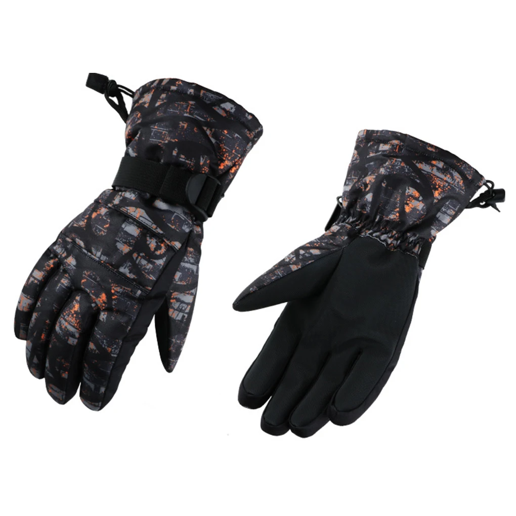 

Winter Waterproof Outdoor Anti-lost Velvet Gloves Women Men Riding Skiing Elastic Band Gloves