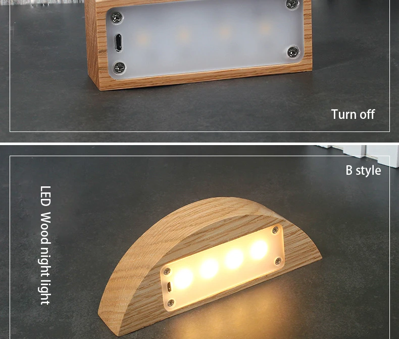 Wood Minimalist night light nursery Desk lamp 14