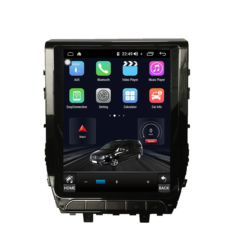 Land Cruise Android 8.1 4+64G 8-Core tesla 12.1 inch 1 din car radio with gps and screen for Toyota Land Cruiser