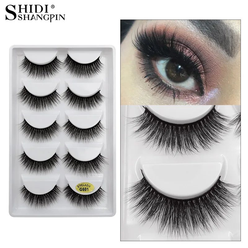 

5 pairs mink eyelashes false eyelashes natural handmade 3d mink lashes false eyelash extensions makeups cilios lashes maquiagem