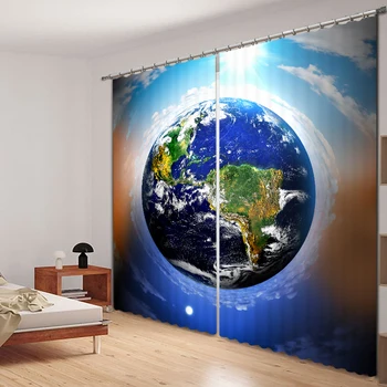 

Our Mother Earth Curtains 3D Photo Printing Blackout For Window Living Room Bedding Room Hote Office Sofa Decoration
