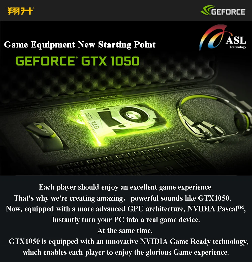 ASL видеокарта GeForce GTX1050 Warhawk 2 ГБ 128bit GDDR5 NVIDIA 7008 мГц 1354 1455 PCI Express 3 0 графика карта для