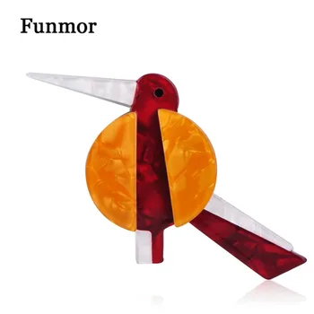 

FUNMOR Cute Acrylic Hummer Bird Brooches Handmade Harajuku Animal Corsage Pins Jewelry Women Men Kids Lapel Shirt Collar Clip