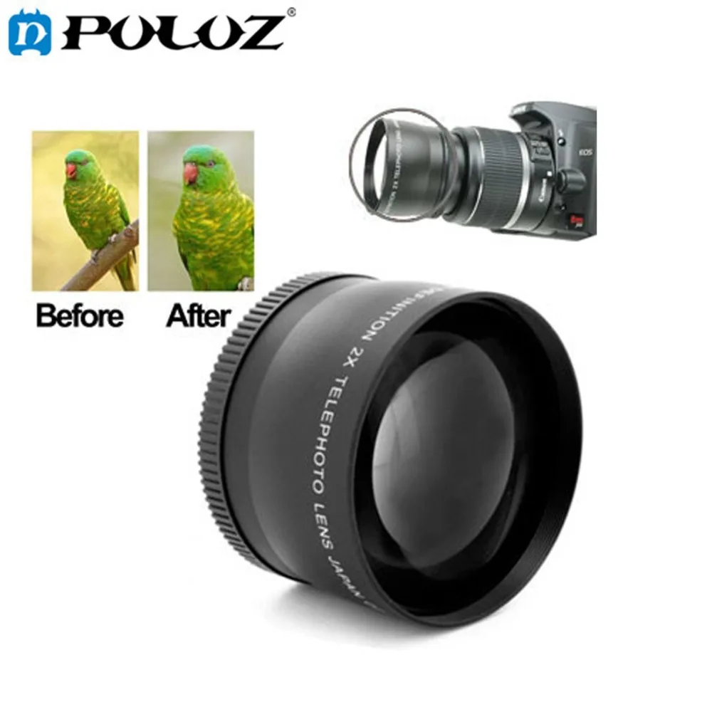 PULUZ 2X58 мм профессиональные телеобъективы Canon 350D/400D/450D/500D/1000D/550D/600D/1100D | Электроника