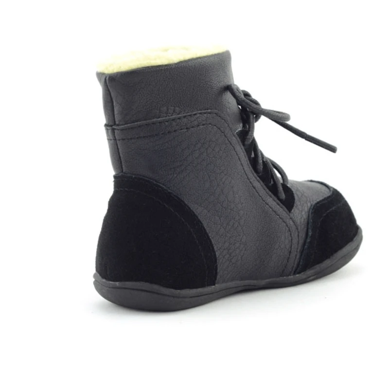 Botas de nieve de tobillo de retazos para niños botas de encaje de tela de algodón para niñas botas cálidas de punta redonda para niños AA51212 - 3