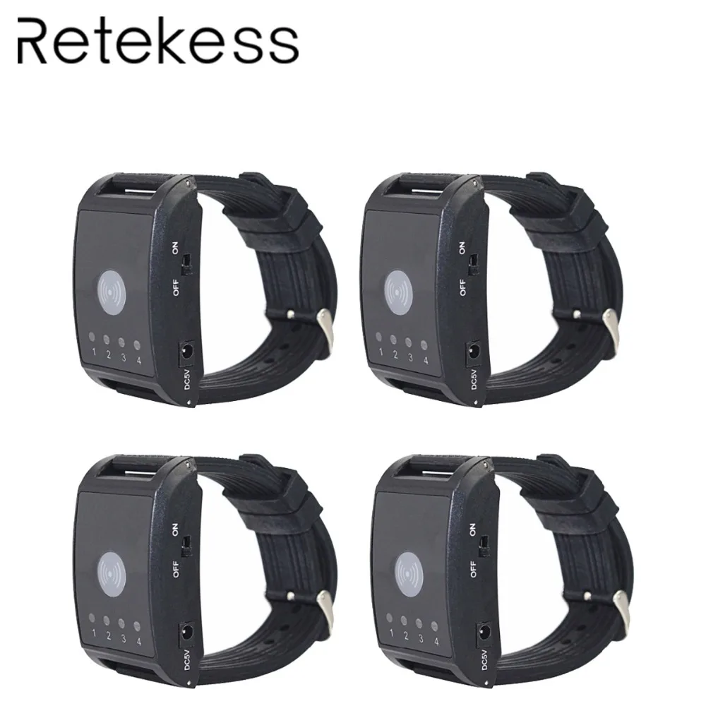 

4pcs Hospital Nurse Call Watch Receiver 4 Channel 433MHz Wireless Pager Emergency Call Button For The Elderly Patient Service