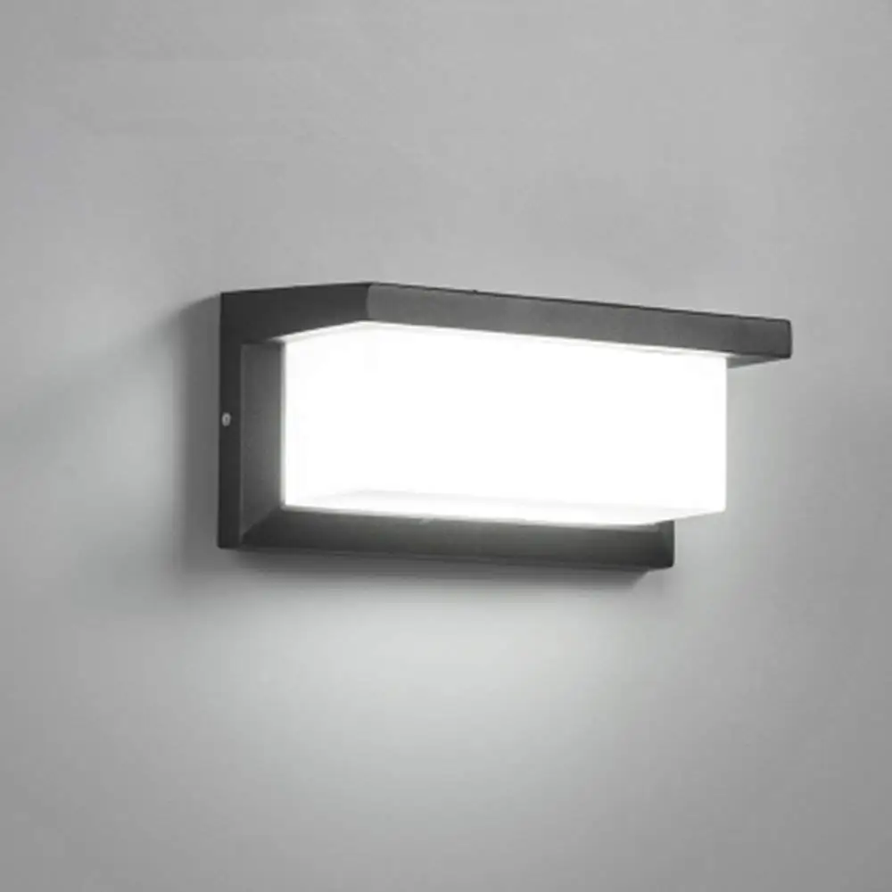 Luminária de parede moderna, 18w, led quadrado, de metal, com aros, para área externa, à prova d